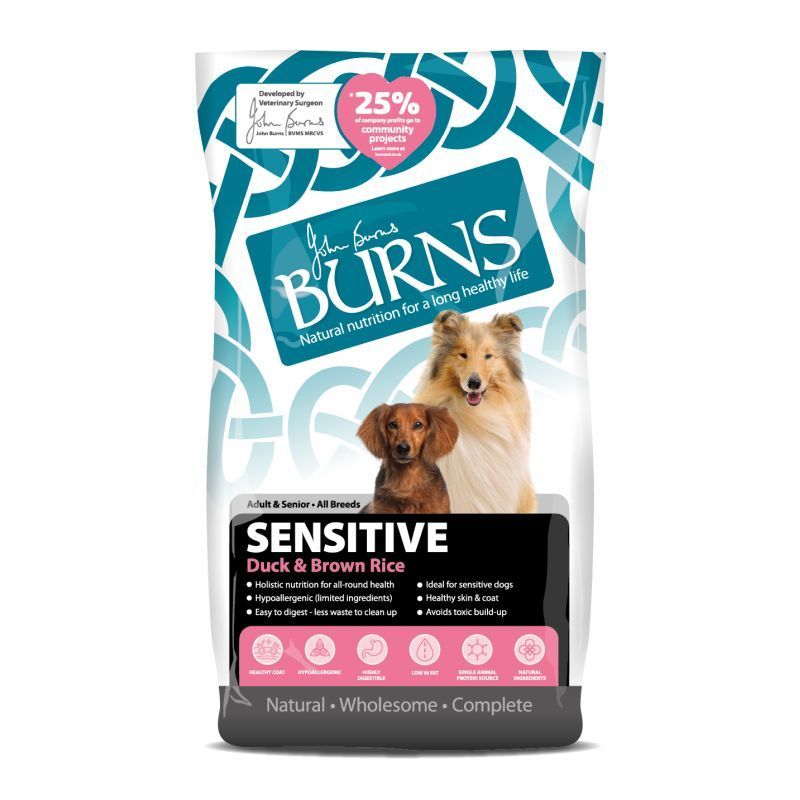 Burns Dog Food Sensitive With Duck & Brown Rice 12kg